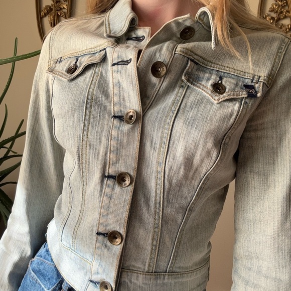 DKNY Light Blue Cropped Jean Jacket - Picture 8 of 10